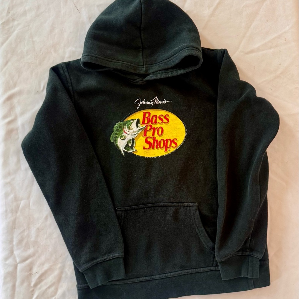 Bass Black Pullover Hoodie with White Logo